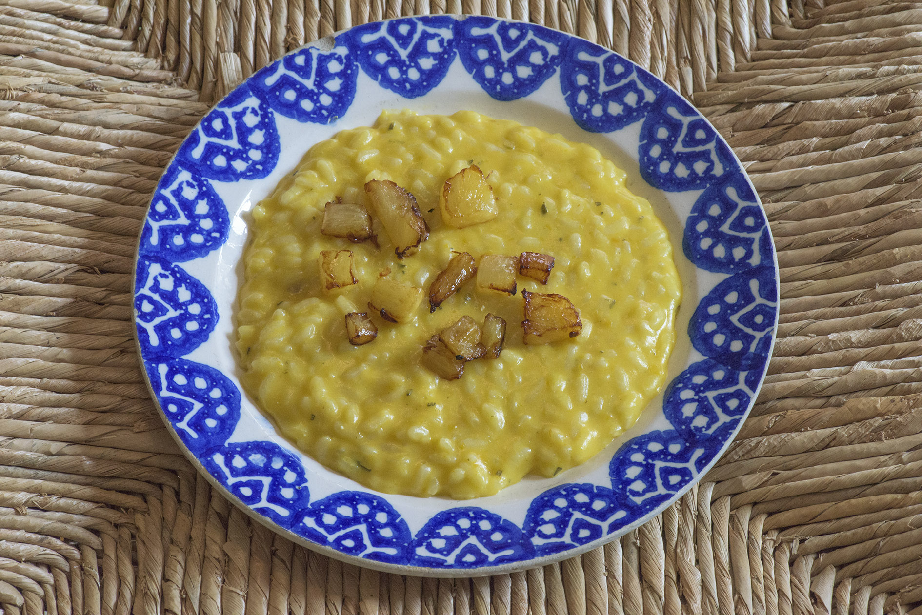 Risotto con zenzero, zucca e ananas