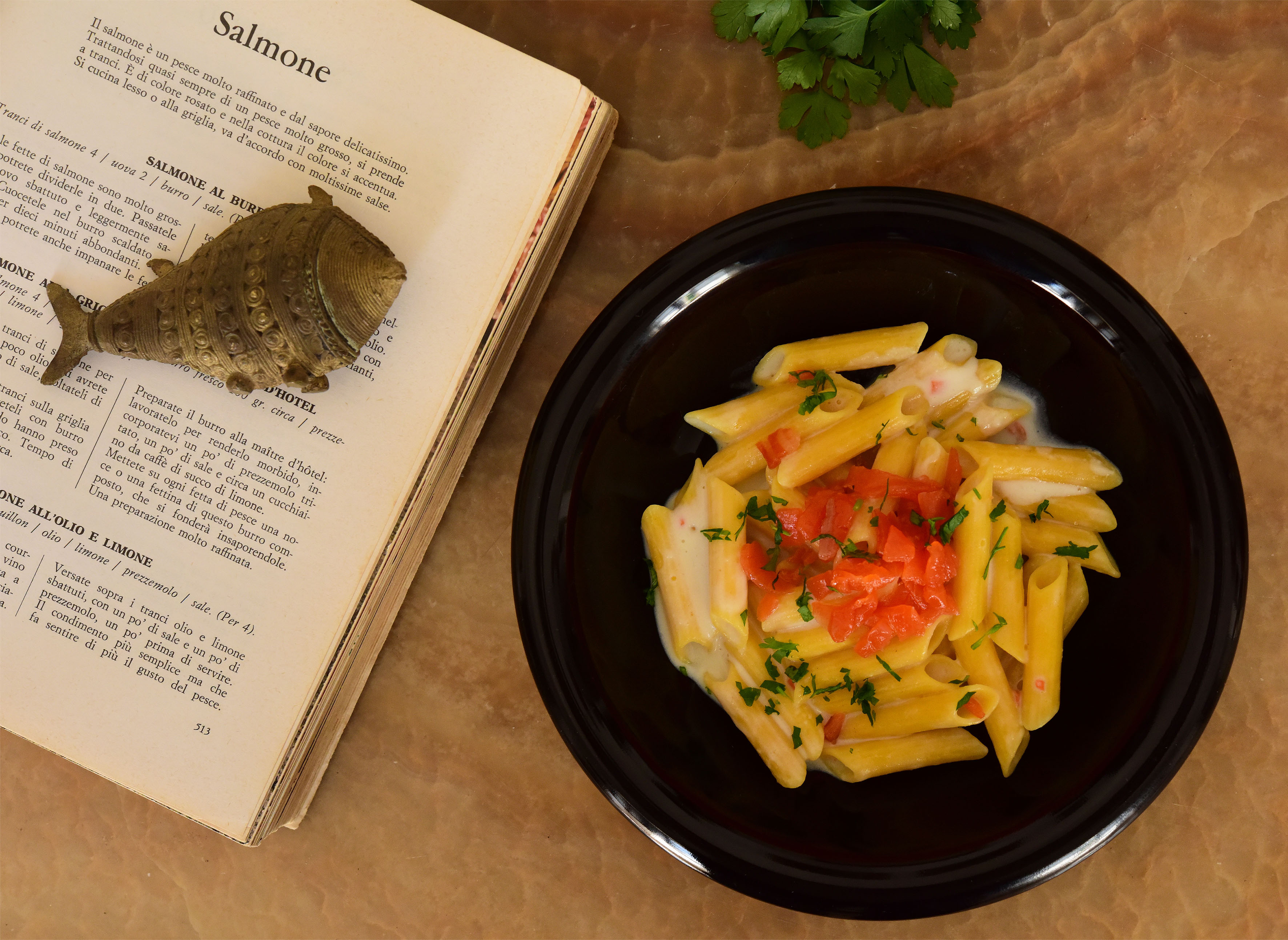 Penne al salmone affumicato