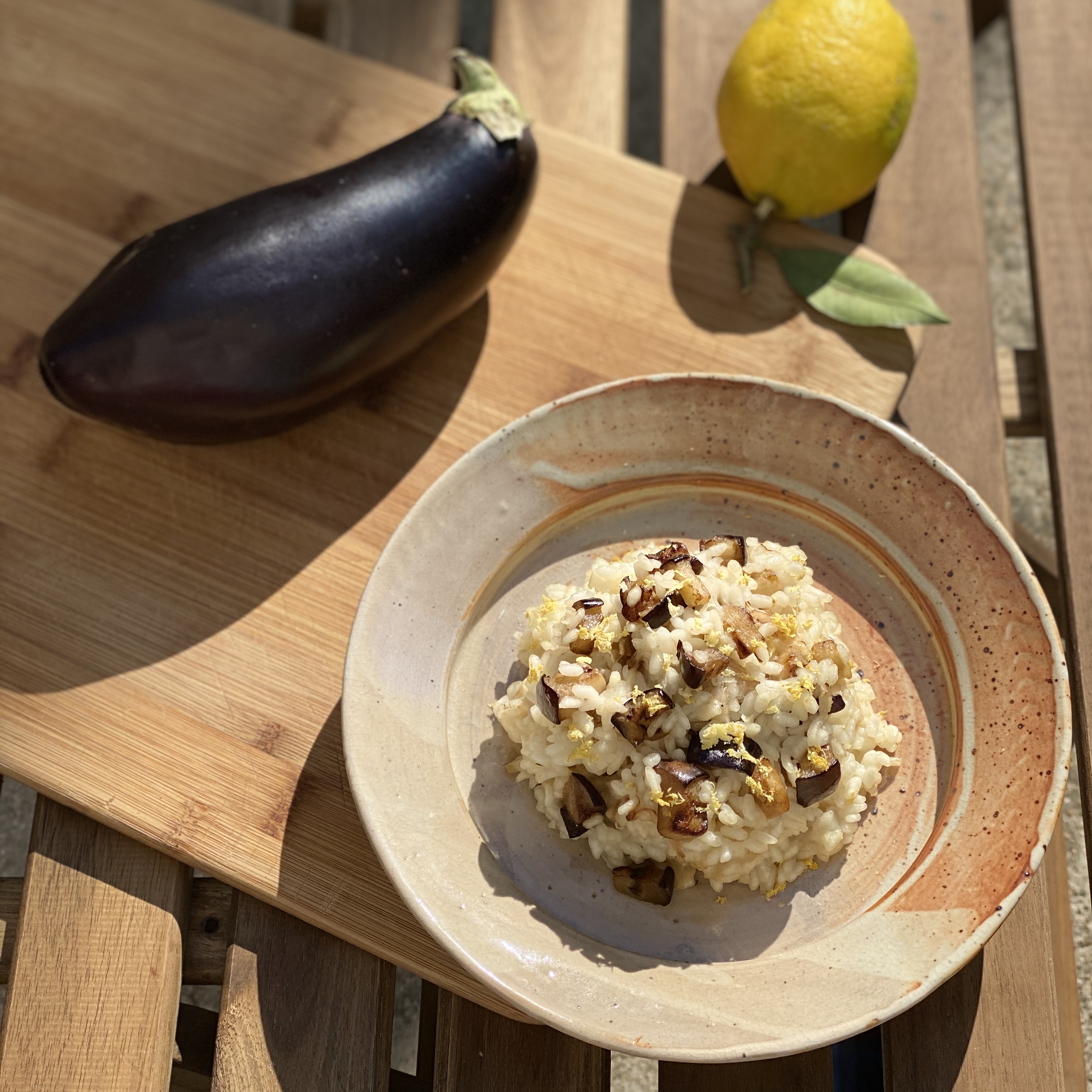 SUMMER RICE WITH AUBERGINES AND LEMON