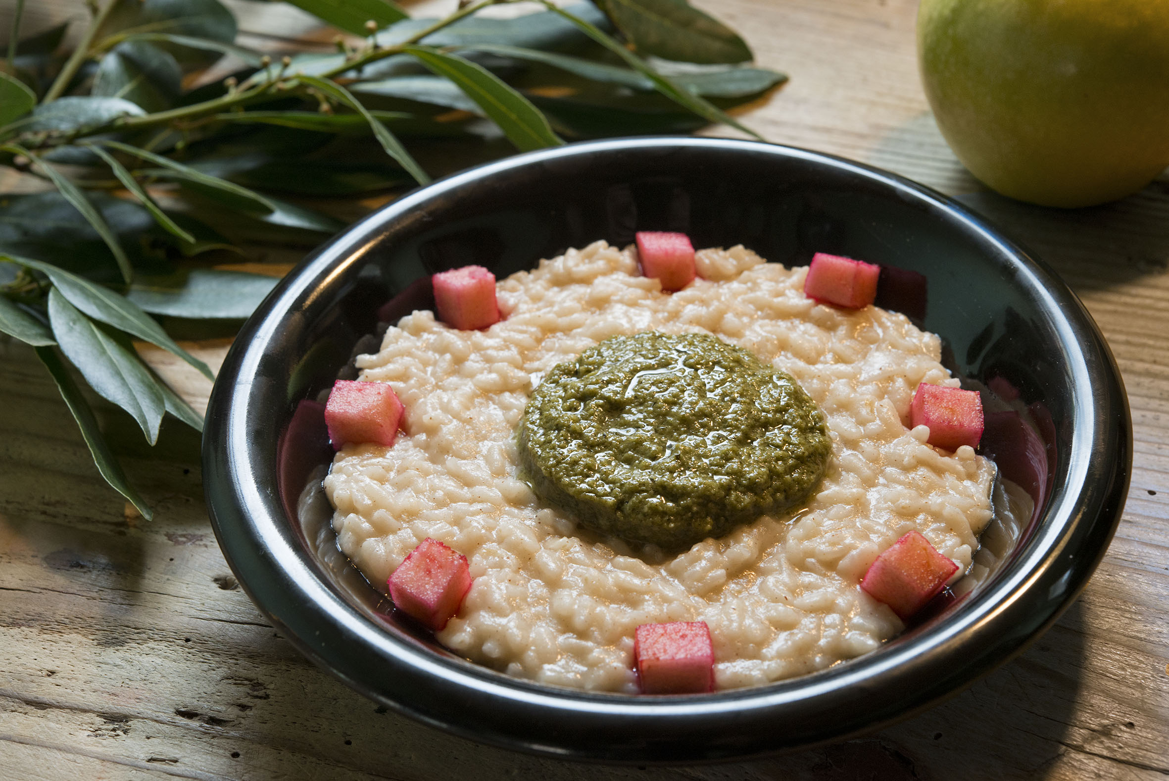 Renetta Apples and Black Cabbage Risotto